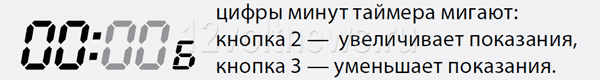 Цифры минут таймера мигают на дисплее брелока A93