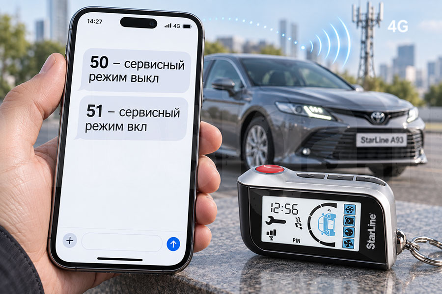 GSM команды 50 и 51 StarLine A93 StarLine A93: GSM команды 50 и 51 для сервисного режима