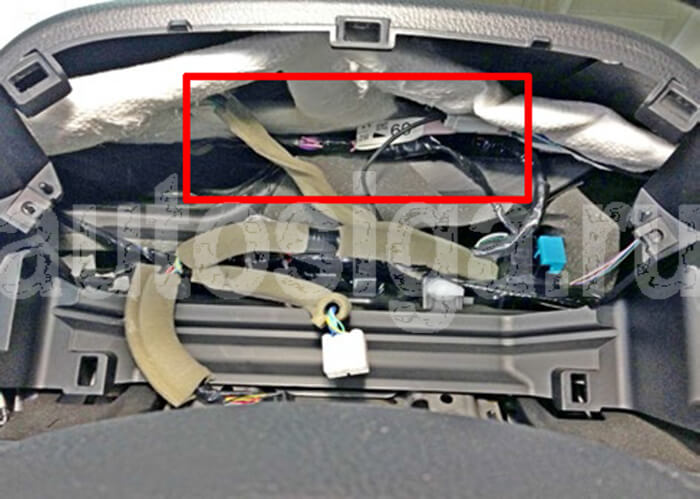 Пример расположения блока автосигнализации Расположение блока сигнализации