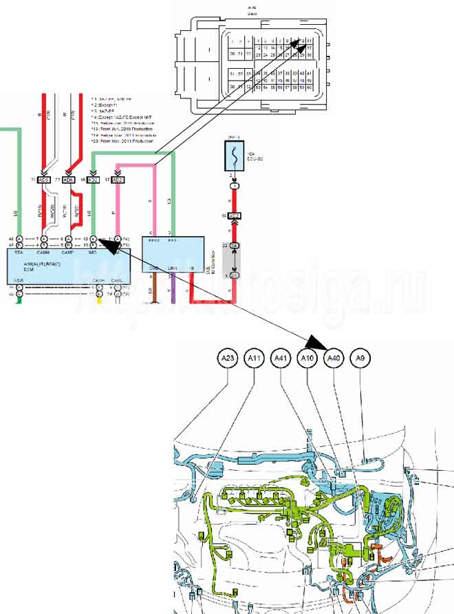 Подключение Fortin Key Override All на Toyota Avensis 2009 PTS Подключение Fortin Key Override All на Toyota Avensis 2009 PTS