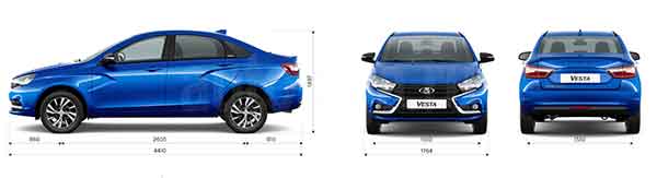 Размеры авто Лада Веста Размеры авто Лада Веста