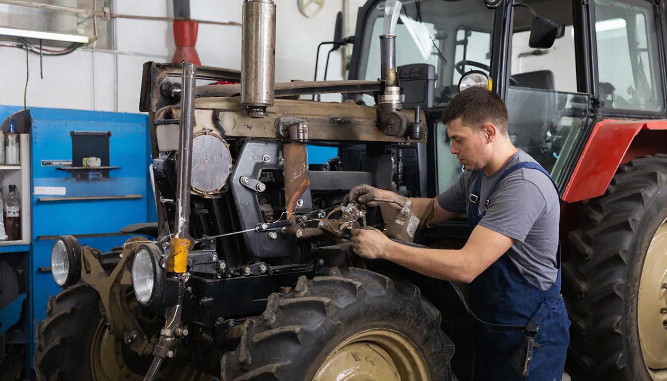 Обслуживание трактора МТЗ 1221 в мастерской