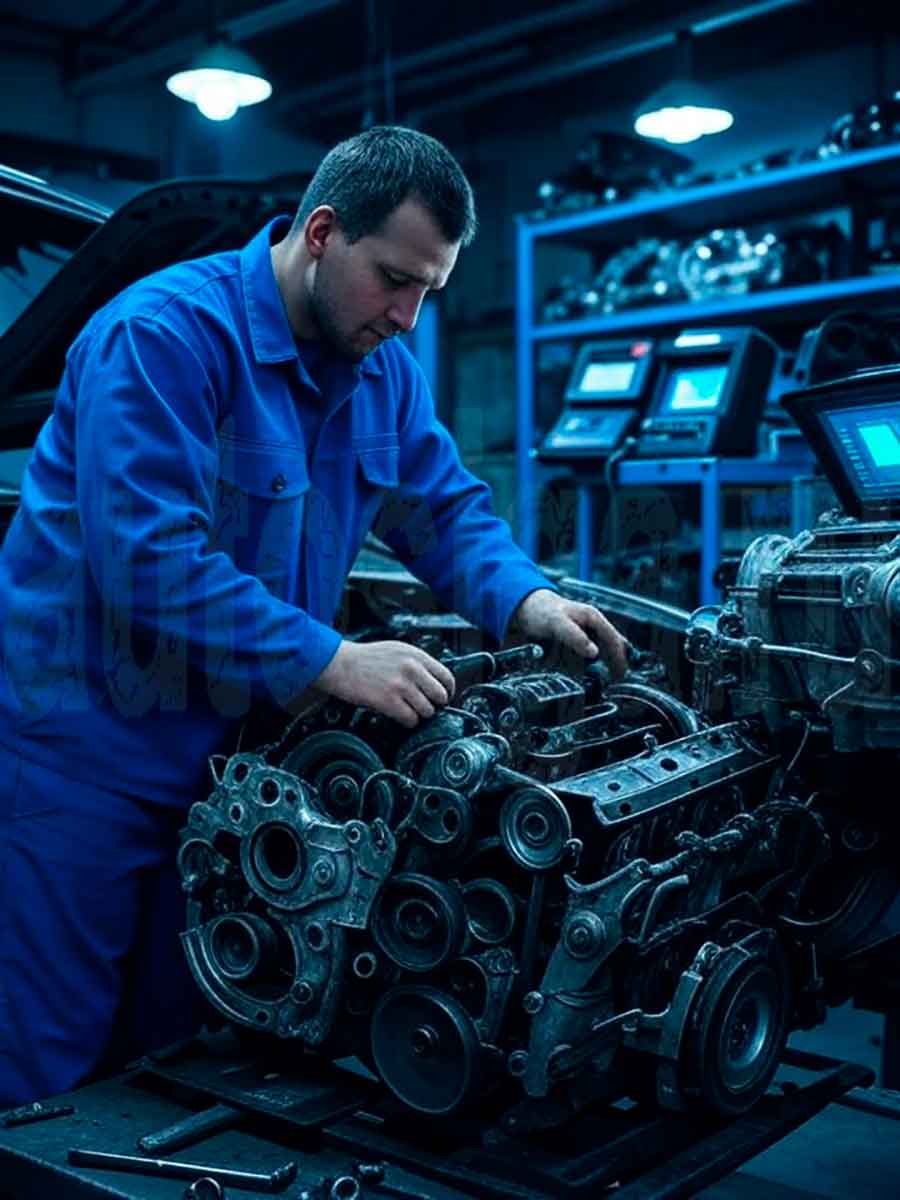 Ремонт двигателя Toyota: переборка после вибраций на холодном запуске и утечек масла Автомеханик перебирает двигатель Toyota после появления симптомов неисправности