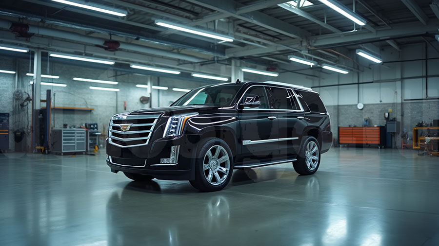 Cadillac Escalade в сервисе перед зимним обслуживанием
