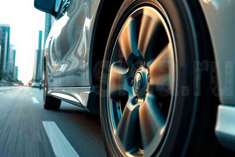 Шины Cordiant на легковом автомобиле на дороге