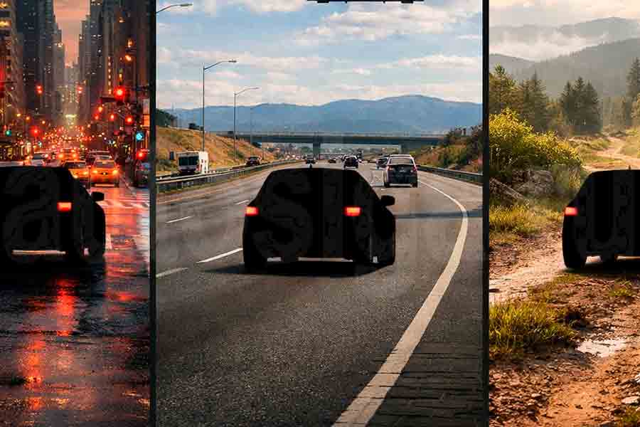 Разные дорожные условия для выбора автомобильных шин Городская дорога, трасса и лёгкое бездорожье – условия для выбора шин