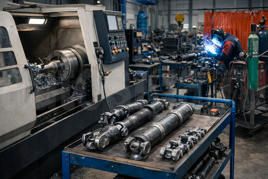 Процесс изготовления кардана под индивидуальные параметры Изготовление карданных валов на заказ в производственном цехе