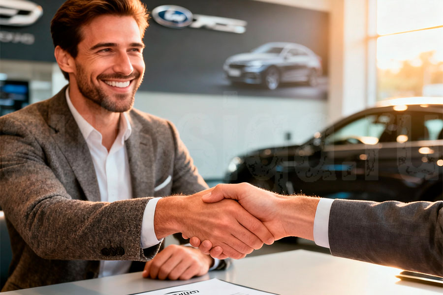 Автоподборщик помогает клиенту оформить договор купли-продажи автомобиля