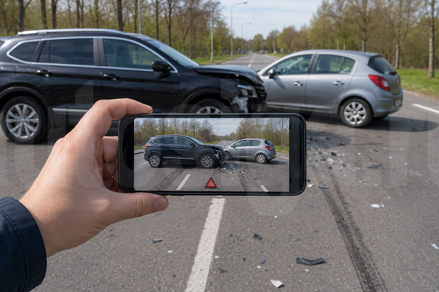 Фотофиксация места ДТП на дороге перед оформлением документов