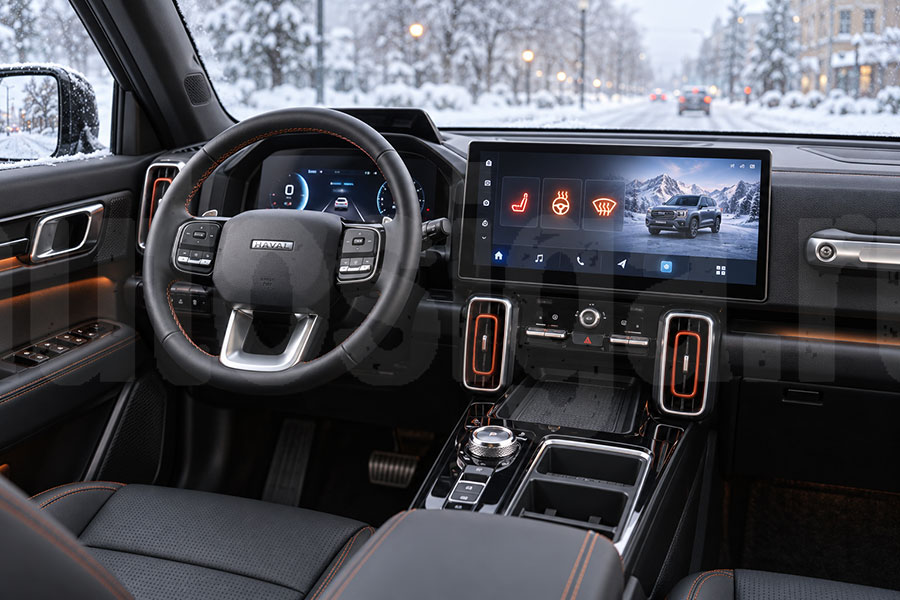 Зимний пакет HAVAL DARGO Салон HAVAL DARGO зимой с включёнными обогревами