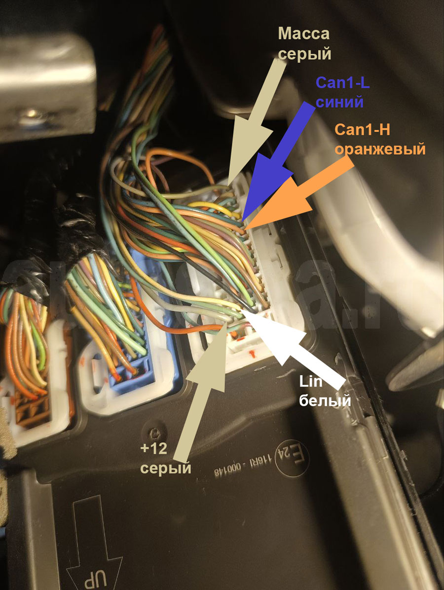 Honda Vezel 2025: подключение питания, массы, CAN1 и LIN на BCM
