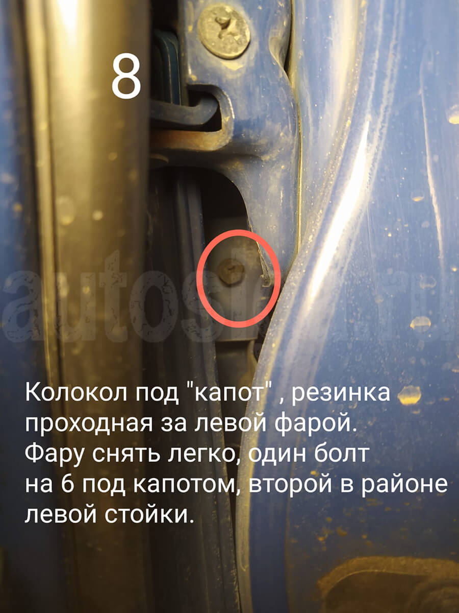 Хёндай Портер 2 – болт, крепящий фару Установка автосигнализации на Hyundai Porter 2 – болт крепления фары