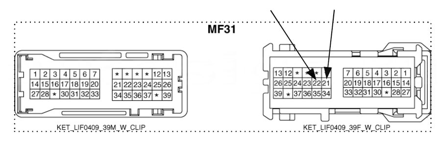 Kia Soul 2012: разъём mf31