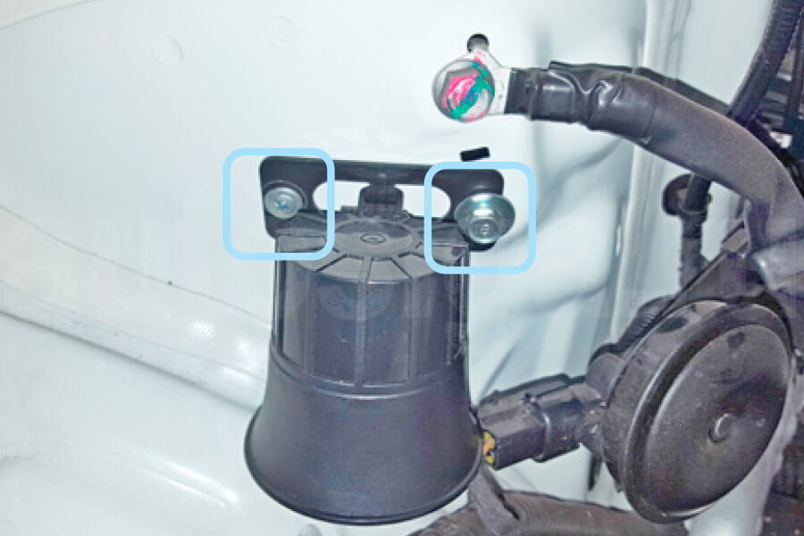 Kia Soul 2019-2023 Сирена на саморезе и болте Киа Соул 2019-2023 Крепление сирены