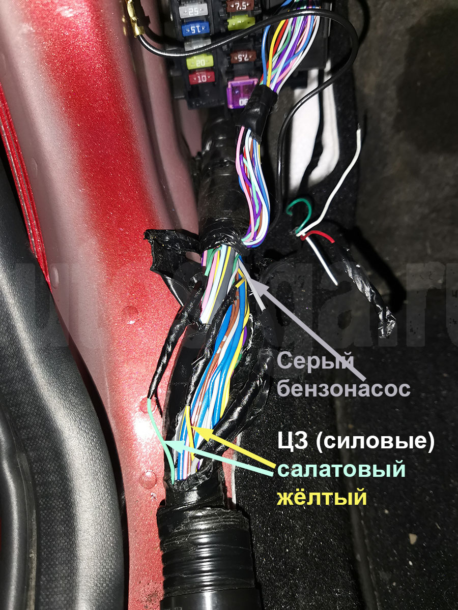 Mazda CX-5 2017: жгут левого порога бензонасос и силовые провода центрального замка