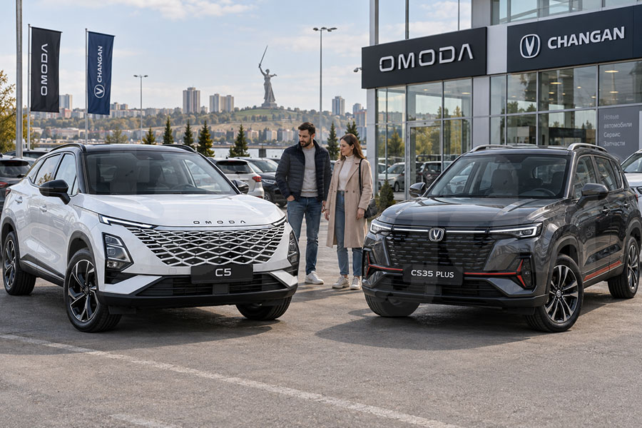 Новые кроссоверы разных марок в автосалоне Волгограда