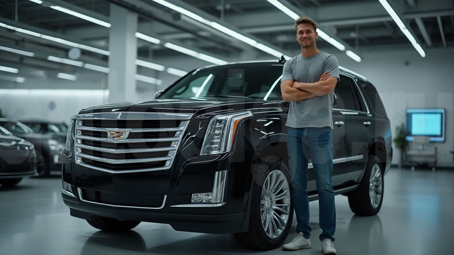 Владелец Cadillac Escalade после зимнего обслуживания в сервисе