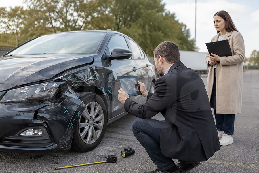 Осмотр автомобиля страховой после ДТП для оценки повреждений
