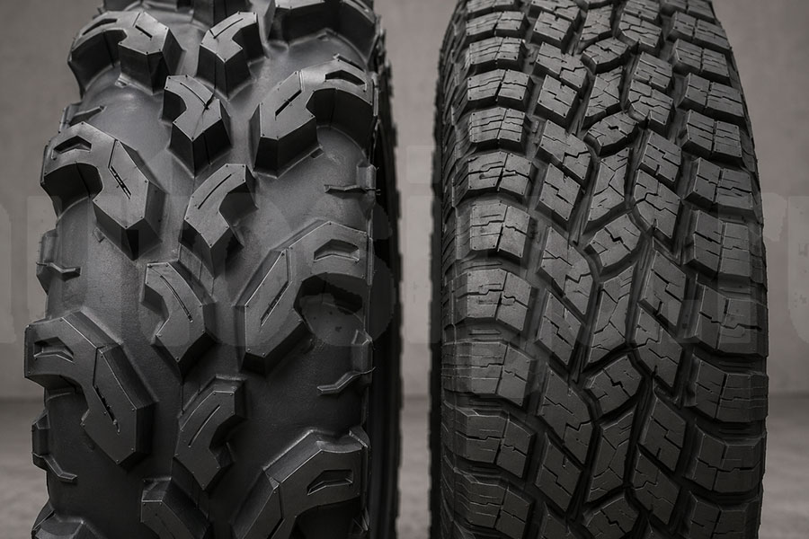 Сравнение грязевого и универсального протектора шин для квадроцикла