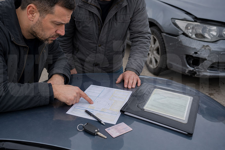 Проверка документов после ДТП перед подписью водителем