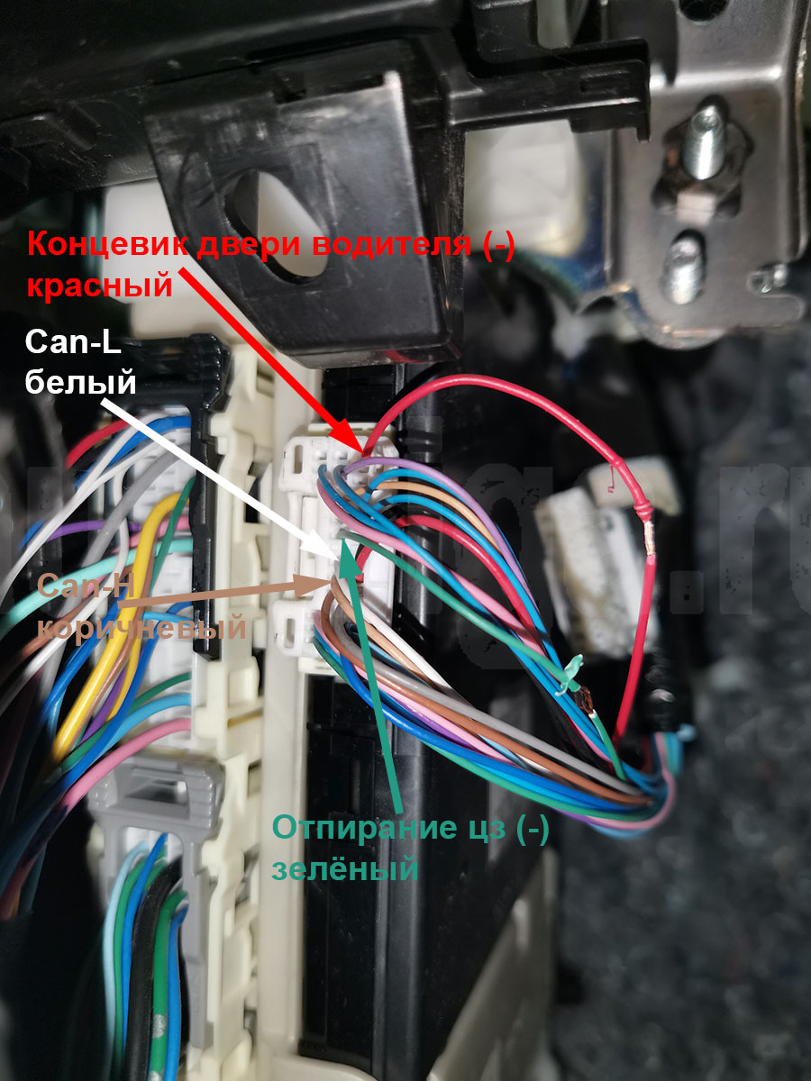 Toyota Aqua Hybrid 2016, блок BODY за бардачком: CAN, концевик двери и отпирание ЦЗ